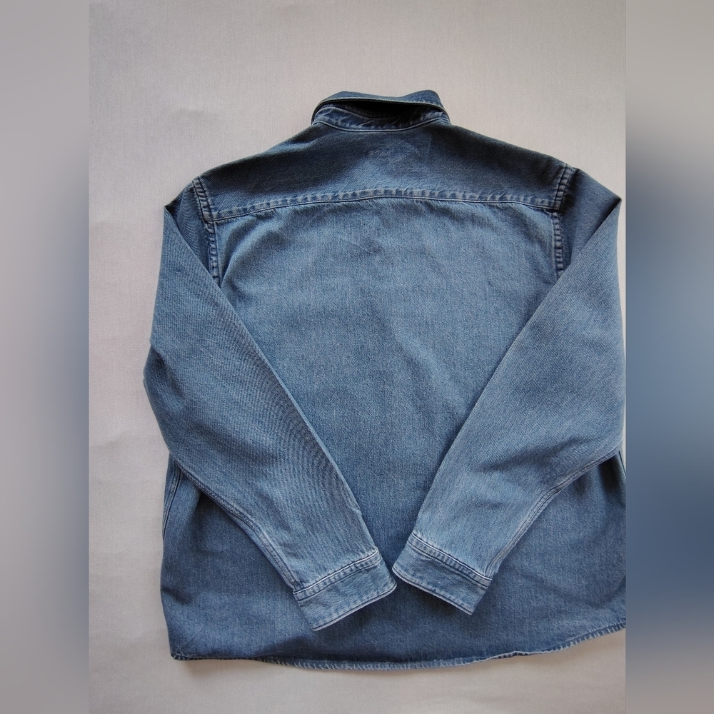 Express Blue Button-Up Denim Shirt Size XL - Picture 3 of 8